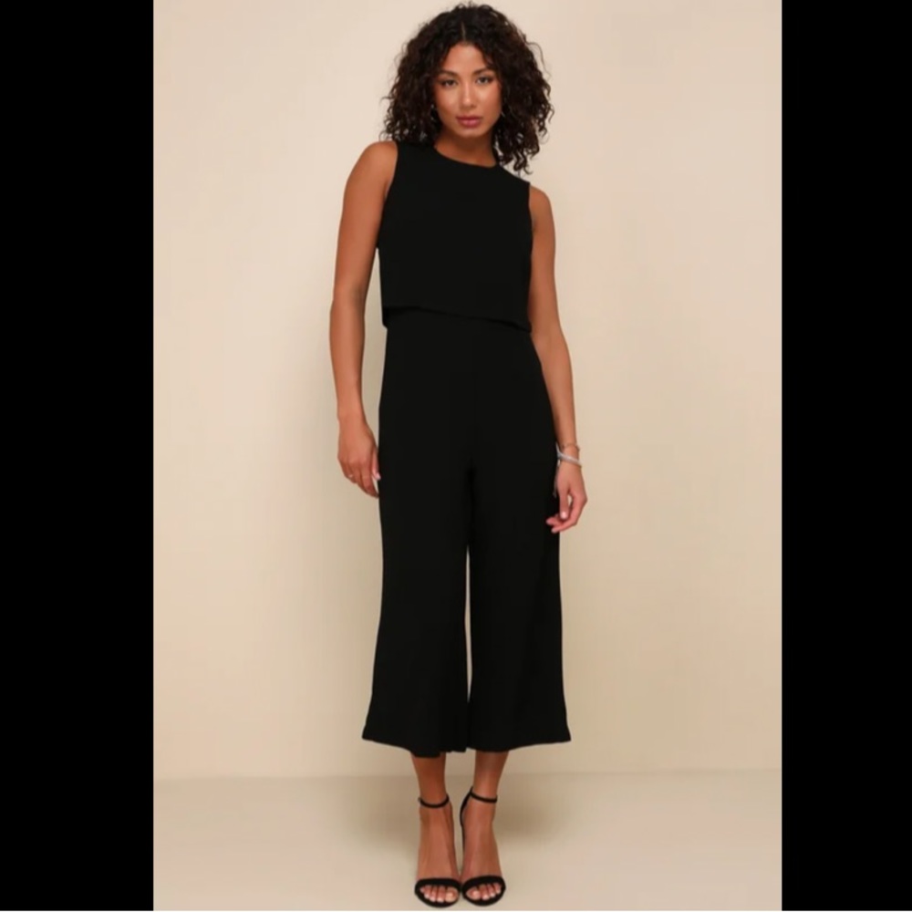 Lulu’s Glam-bition Black Backless Midi Jumpsuit | Size XS